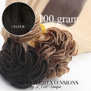 Indian Hair ~ Handtied Weft (100 gram) * 1 kleur