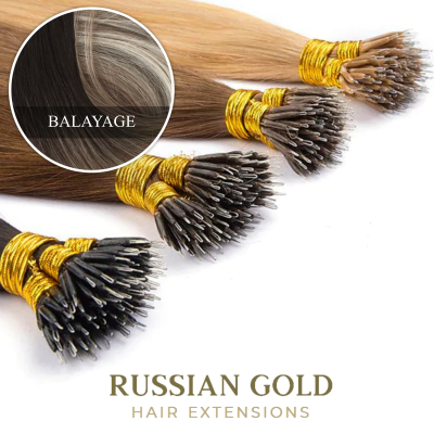 Russian Gold Elite ~ Nanoring Extensions * Balayage