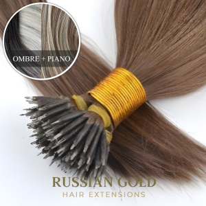 Russian Gold ~ Nanoring Extensions * Ombre & Piano Colour