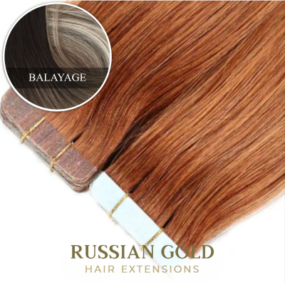 Russian Gold ~ Tape-In Extensions * Balayage