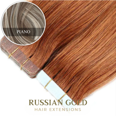 Russian Gold ~ Tape-In Extensions * Piano 